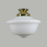Lighting Inspiration-Victorian 9" & 12" School House Opal Gloss Batten Fix - Polished Brass 